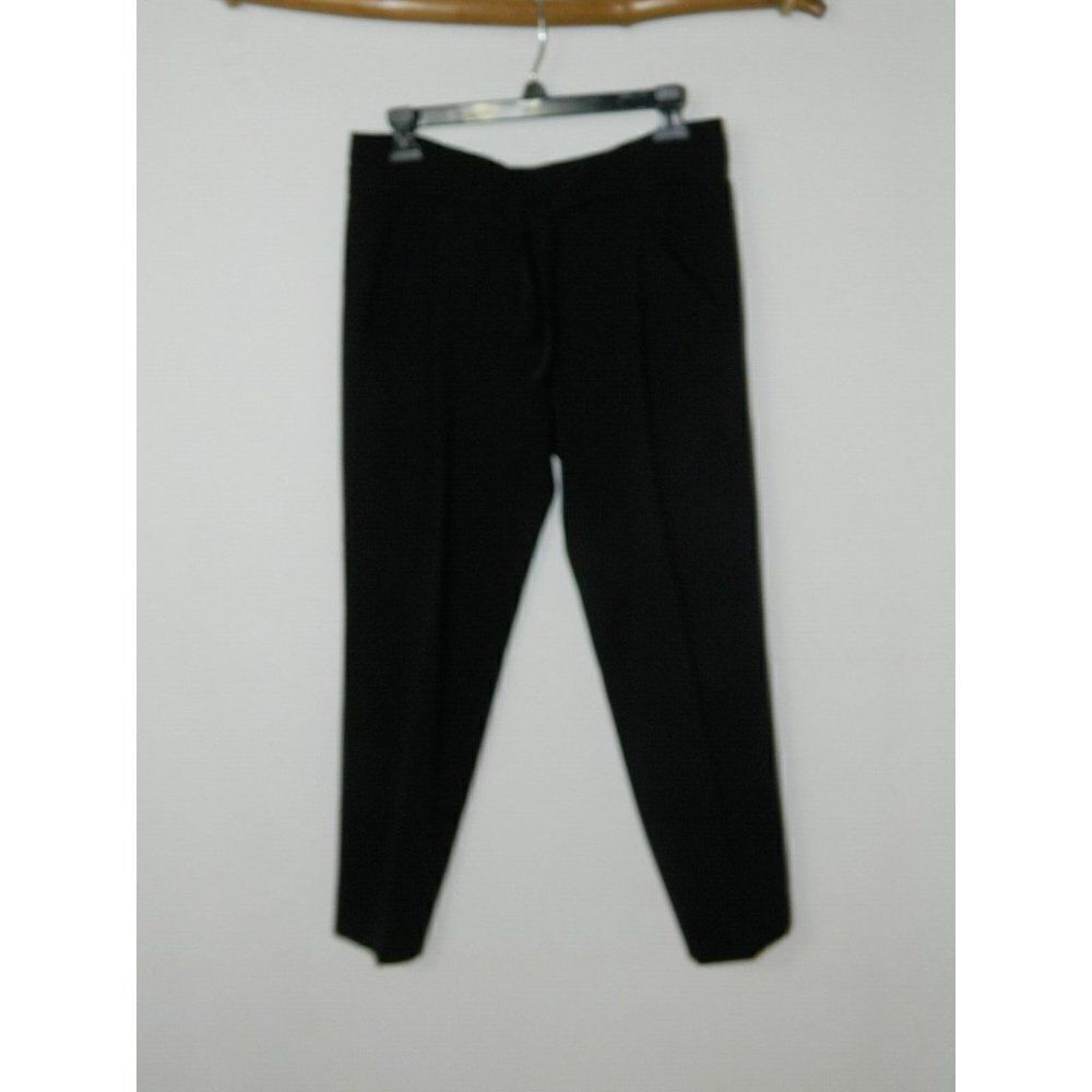 VINCE Pants Women's Black High Waisted Paper Bag Tie Cropped Pockets Size 4 - Picture 8 of 11